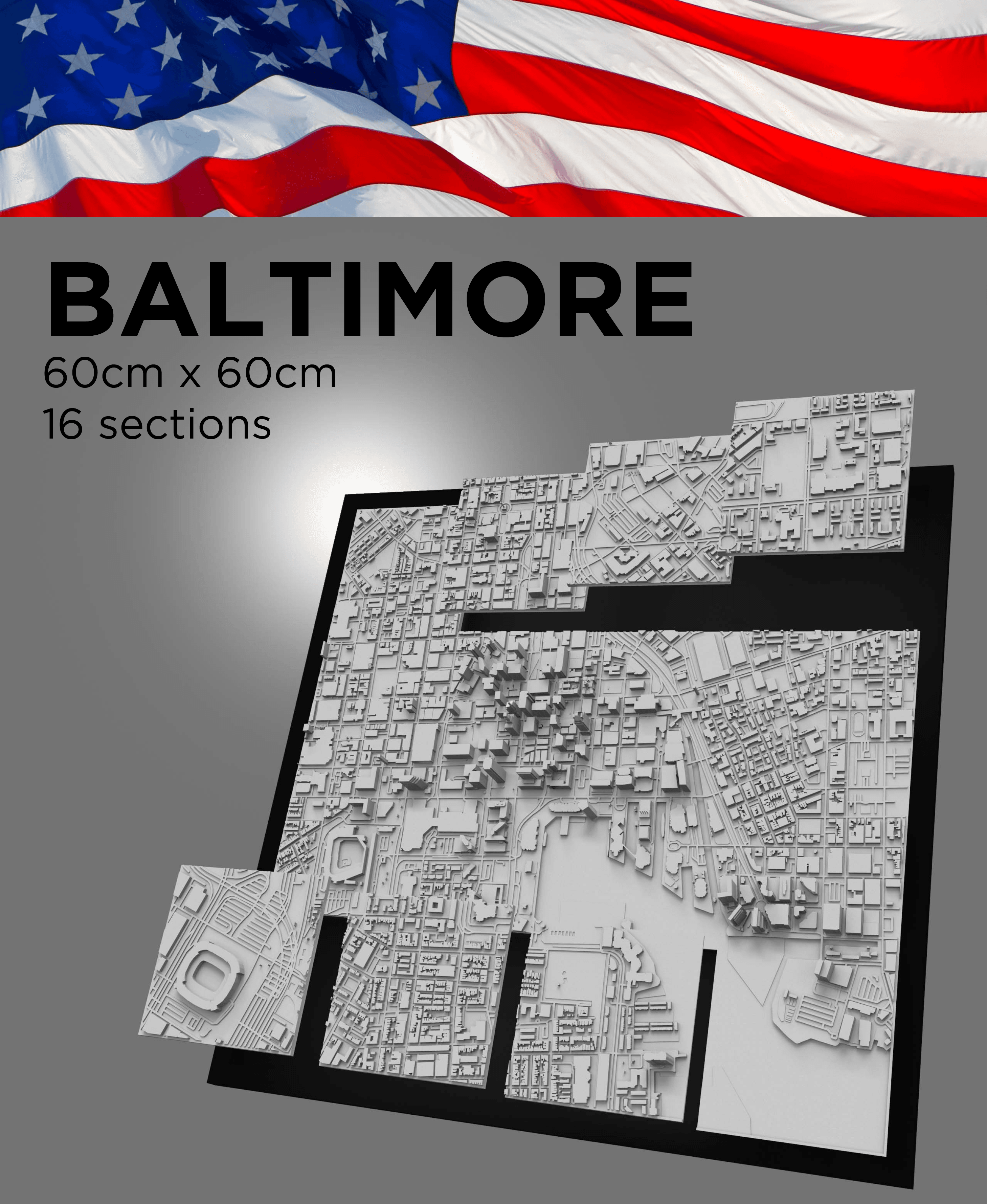 BALTIMORE, Skyline 3D map 3d model