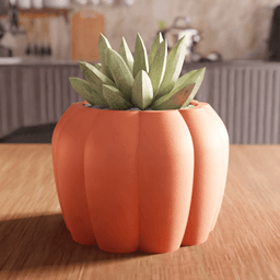 Ribbed Pumpkin Planter Vase 3d model