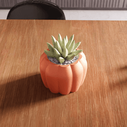 Ribbed Pumpkin Planter Vase 3d model