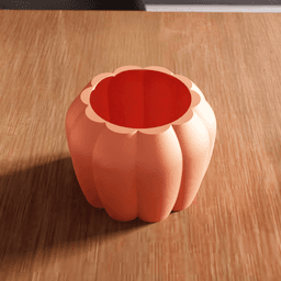 Ribbed Pumpkin Planter Vase 3d model