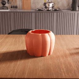Ribbed Pumpkin Planter Vase 3d model