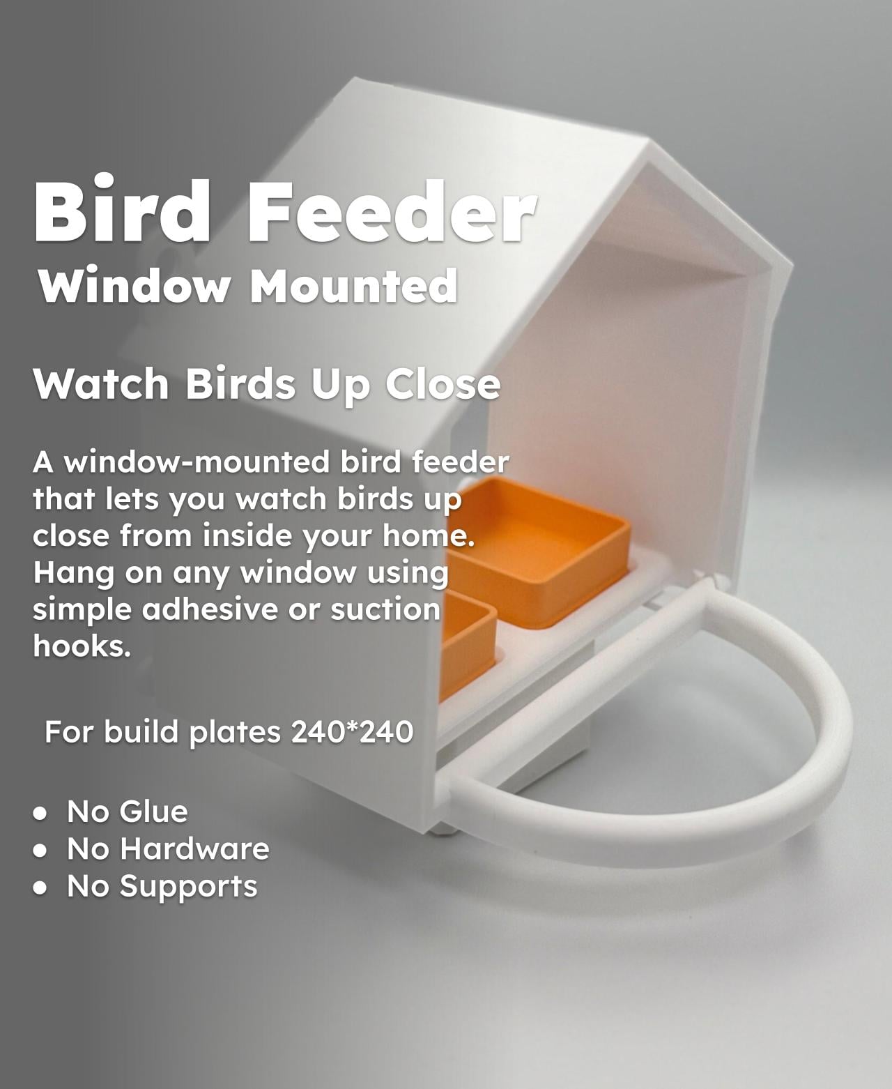 Window Mounted Bird Feeder House 3d model