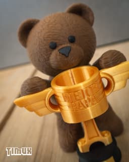 TEDDY BEAR WITH A PISTON CUP 3d model