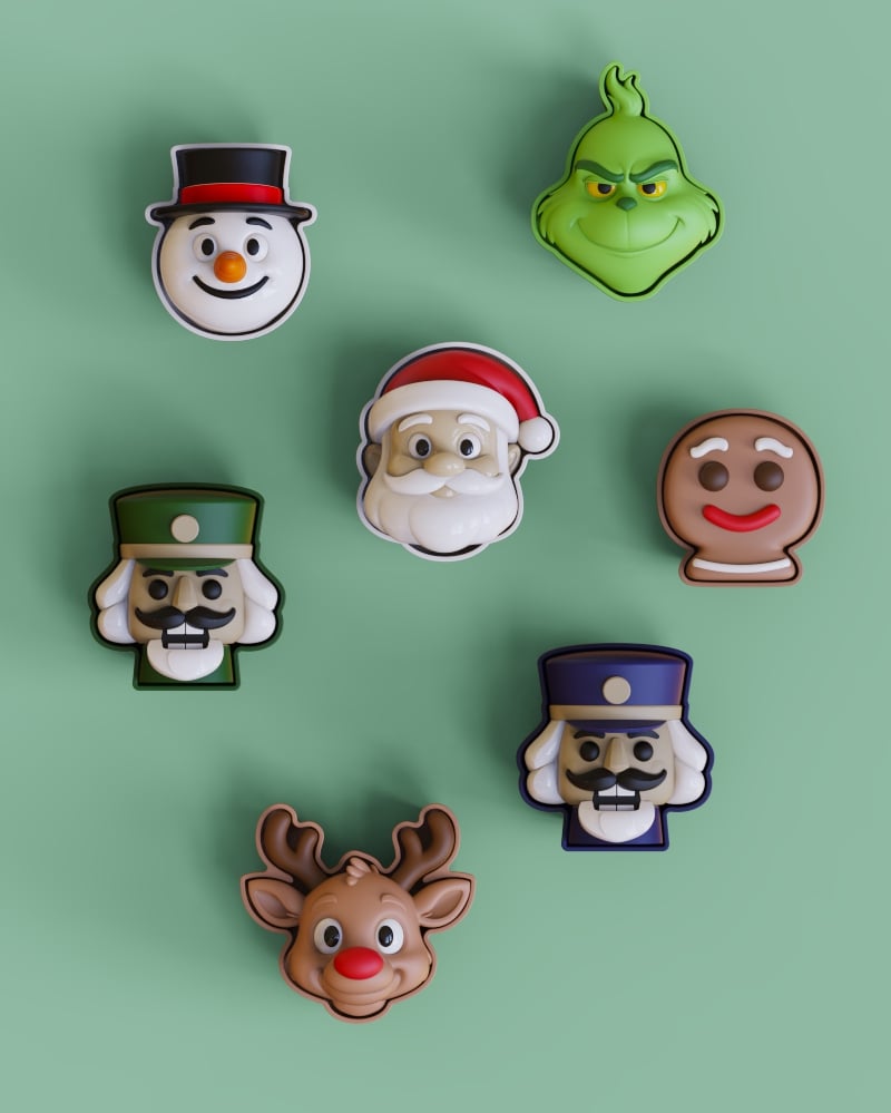 Snowman Clicker Keychain – 3D Fidget Toy 3d model