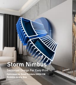 Storm Nimbus Wall Sculpture Model 3D Print Model 3d model