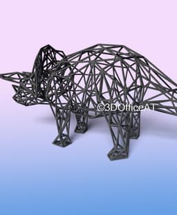 Triceratops Wire Art 3d model