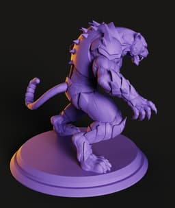 Armored Tiger Warrior STL | Fantasy 3D Print | HighDetail 3d model