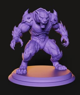 Armored Tiger Warrior STL | Fantasy 3D Print | HighDetail 3d model