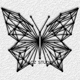 geometric butterfly wall art low poly wall decor 3d model