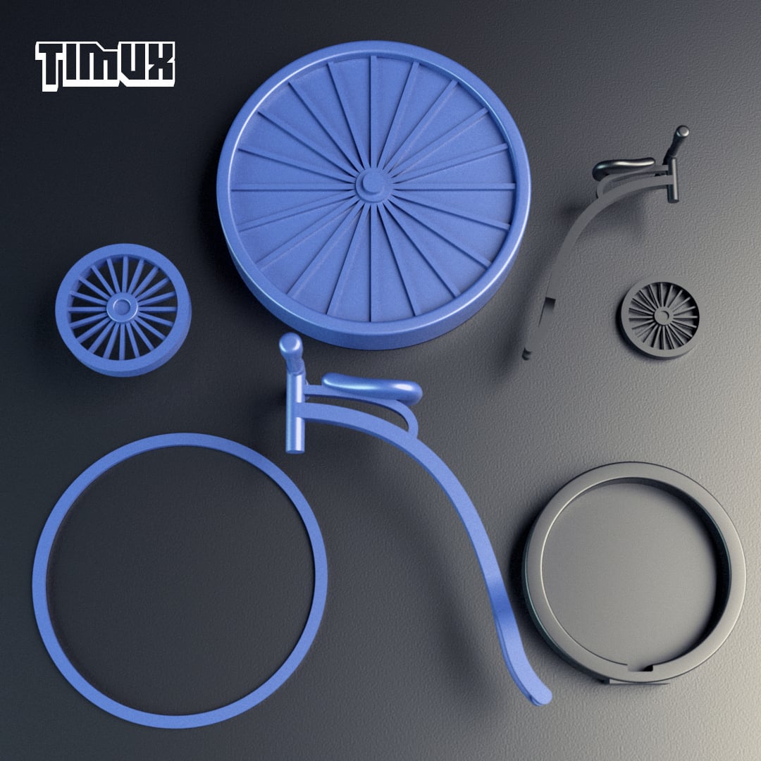 VINTAGE BICYCLE CLOCK HOLDER AND PHOTO FRAME 3d model