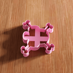 Skull and Crossbones Cookie Cutter Stamp Utensil 3d model