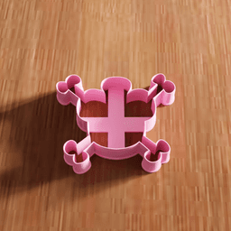 Skull and Crossbones Cookie Cutter Stamp Utensil 3d model