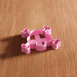 Skull and Crossbones Cookie Cutter Stamp Utensil 3d model