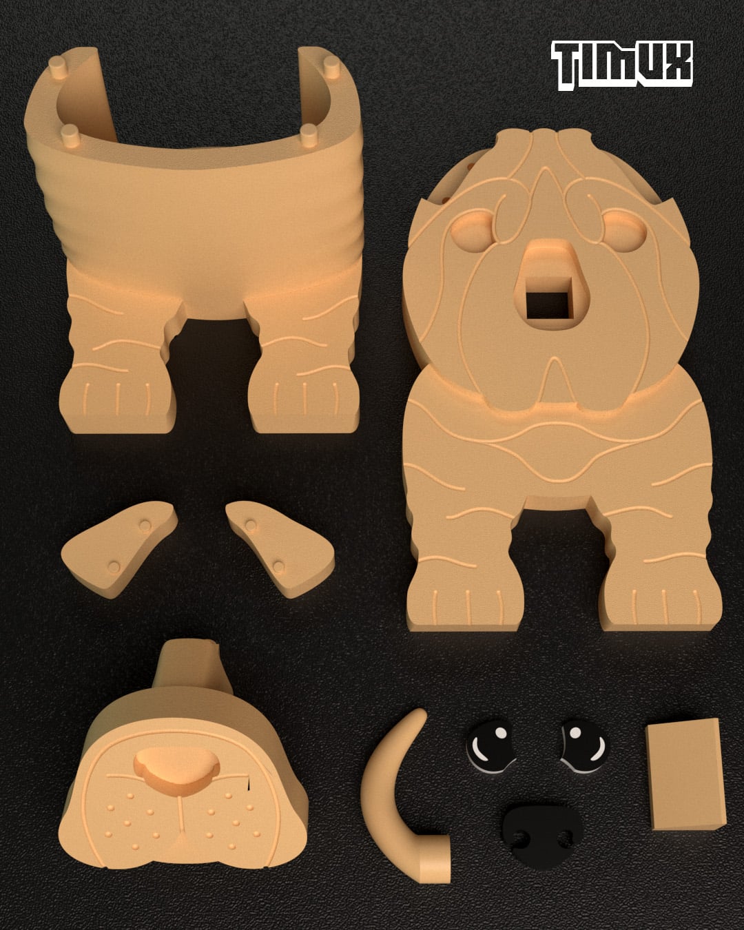 SHAR PEI GLASSES HOLDER 3d model