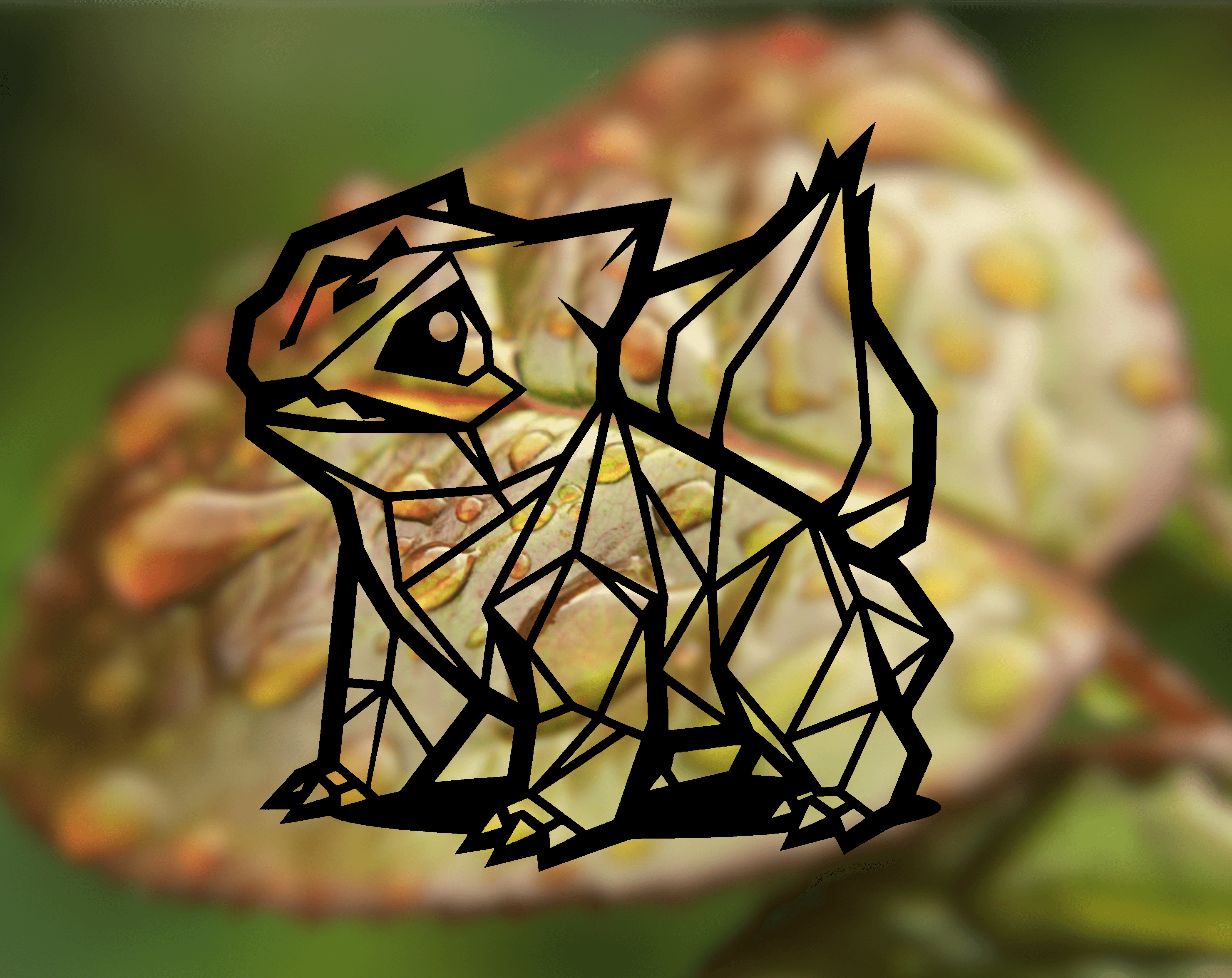 Geometric pokemon Bulbasaur Wallart 3d model
