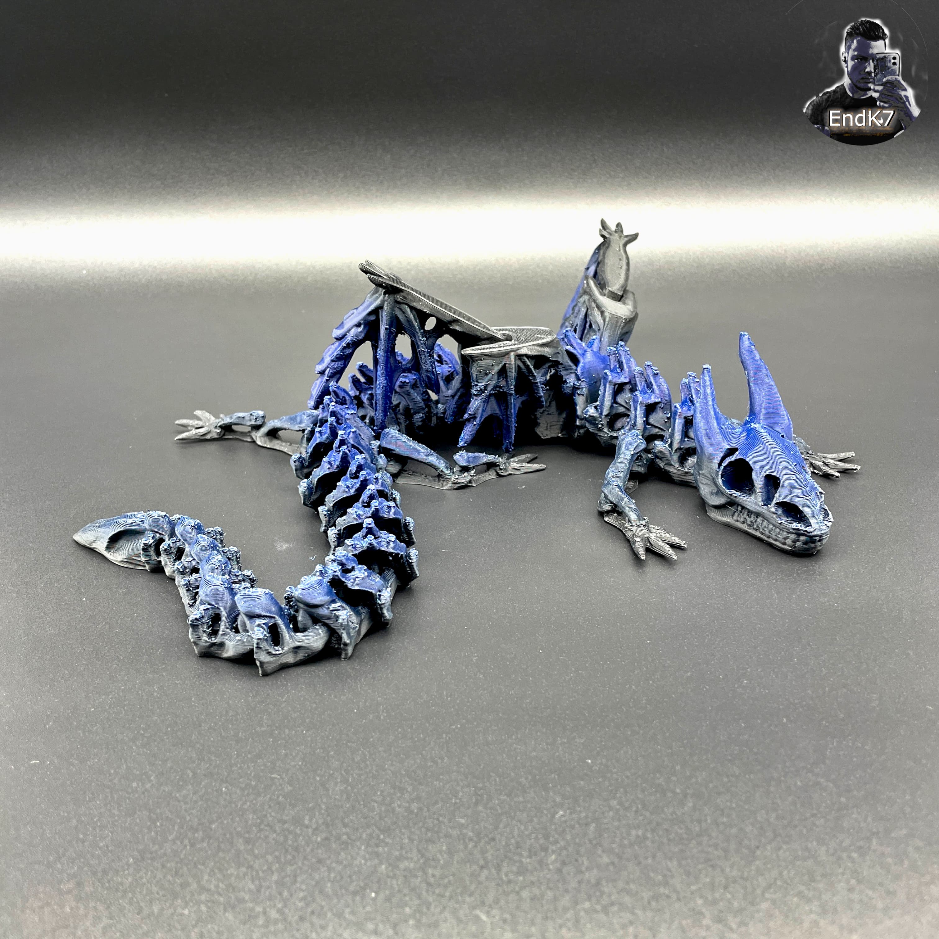 Big Skeleton Dragon - Winged - Articulated - Flexi - Print in Place - No Supports - Fantasy - Multi 3d model