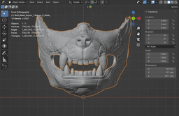 Wolf Mask / Ku-Ronin Mask, Ronin, Japanese Mask 3d model