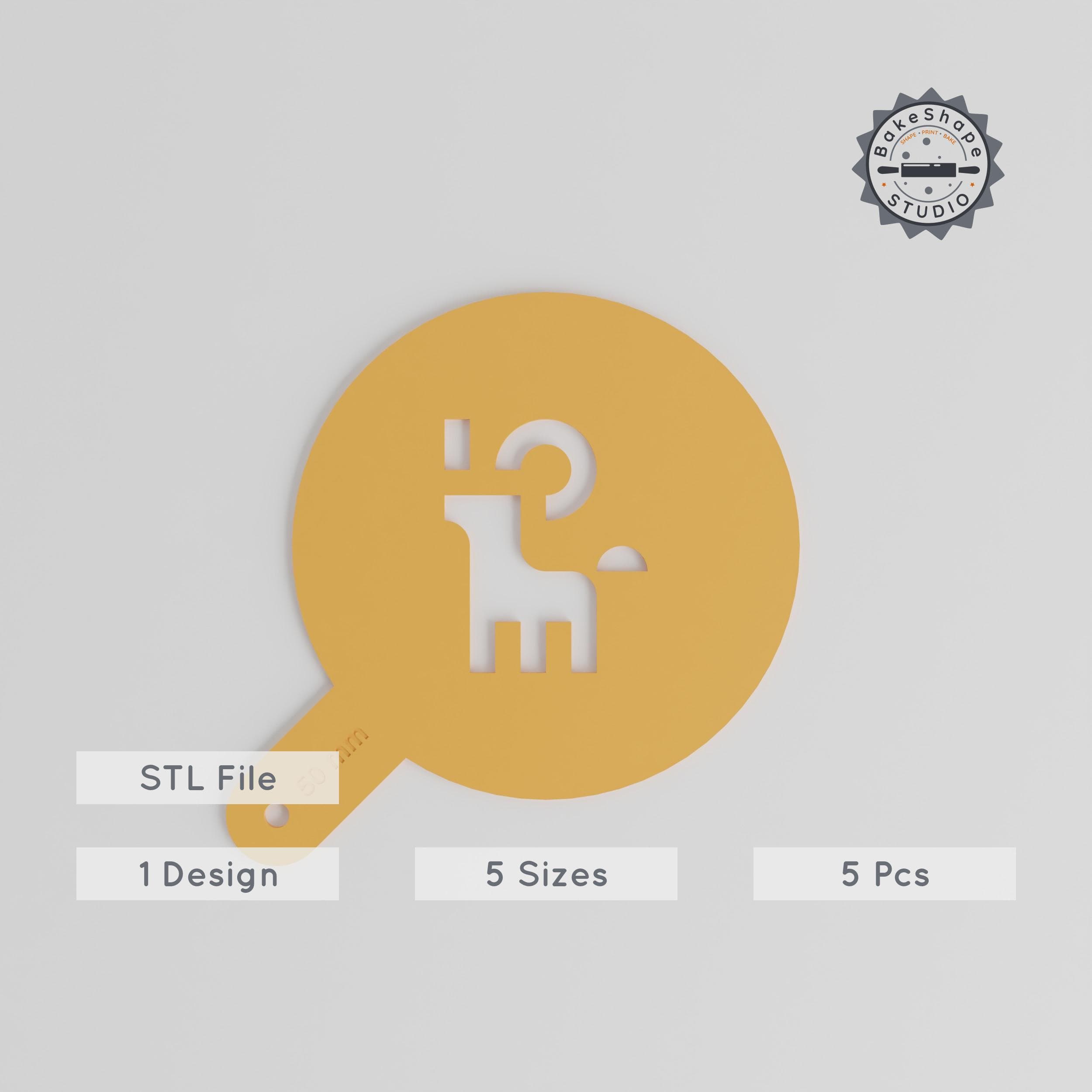 Goat Art Stencil Set, 5 Sizes, Compatible with Cocoa & Glitter, Perfect for Latte & Decor PRODUCT_1381 3d model