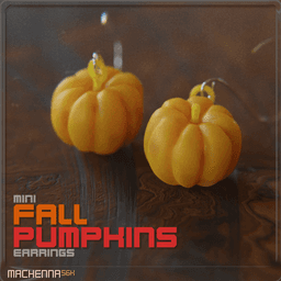 Mini Pumpkin Fall Earrings | Three Variant 3d model