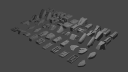 ROBOT KIT FOR PRINTING AND KITBASHING 3d model