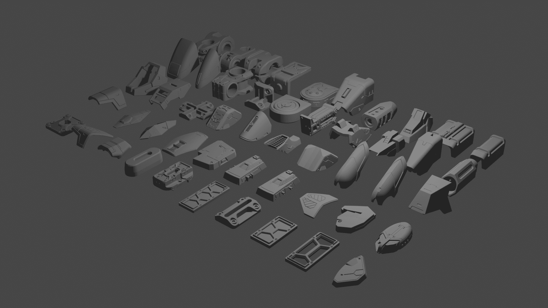 ROBOT KIT FOR PRINTING AND KITBASHING 3d model