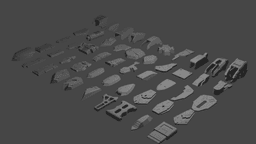 ROBOT KIT FOR PRINTING AND KITBASHING 3d model