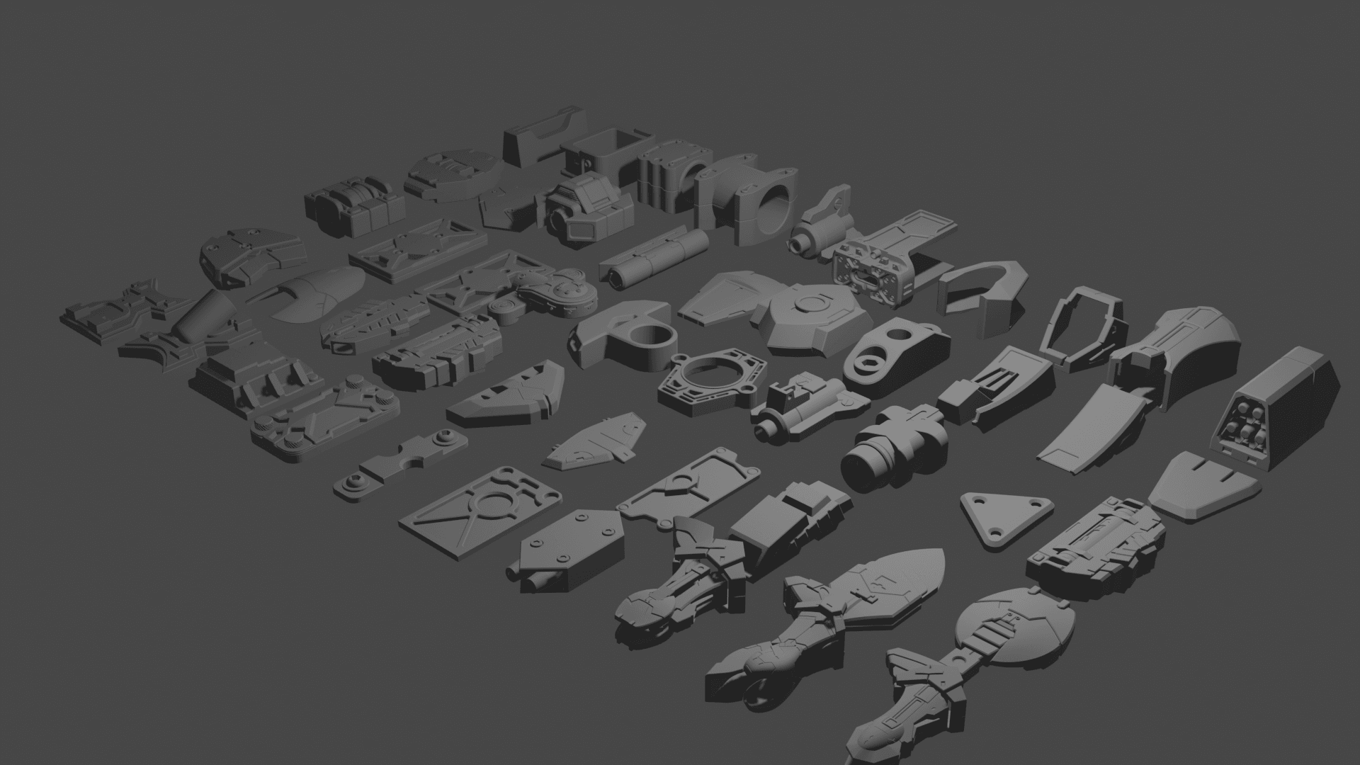ROBOT KIT FOR PRINTING AND KITBASHING 3d model