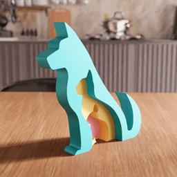 Interlocking Pet Family Sculpture 3d model