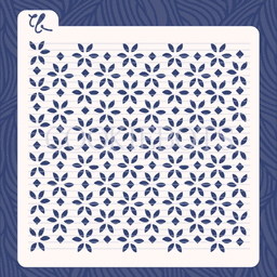 Flower Diamond Pattern Stencil SVG 3d model