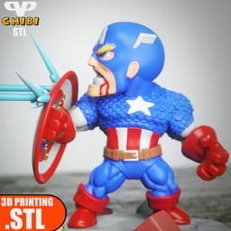 Iron Man vs Captain America Chibi STL for 3D Printing ChibiSTL 3DXM 3d model