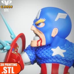 Iron Man vs Captain America Chibi STL for 3D Printing ChibiSTL 3DXM 3d model
