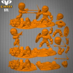 Iron Man vs Captain America Chibi STL for 3D Printing ChibiSTL 3DXM 3d model