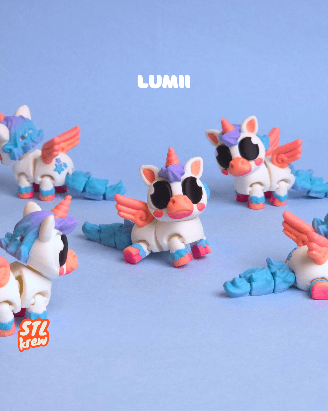 Cute articulated Unicorn - Lumii 3d model