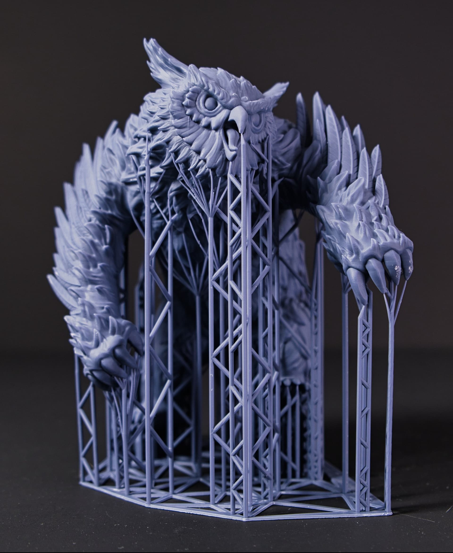 Owl Beast
Printer: Elegoo Saturn
Resin: Siraya Tech Fast Navy Grey
Supports: Lychee