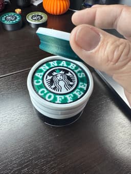 Cannab*s & Coffee - Coaster, Stash, Set. Threaded and stackable 3d model