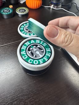 Cannab*s & Coffee - Coaster, Stash, Set. Threaded and stackable 3d model