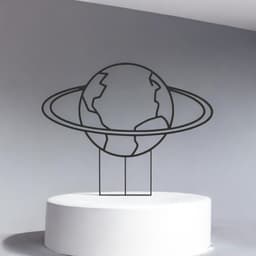 Planet Line Art - Desktop Line Art 3d model