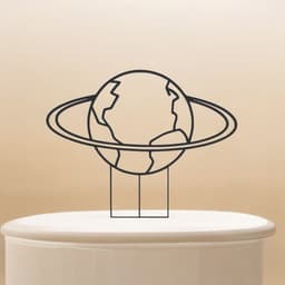 Planet Line Art - Desktop Line Art 3d model