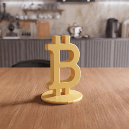 Bitcoin Crypto Low-Poly Desktop Statue 3d model