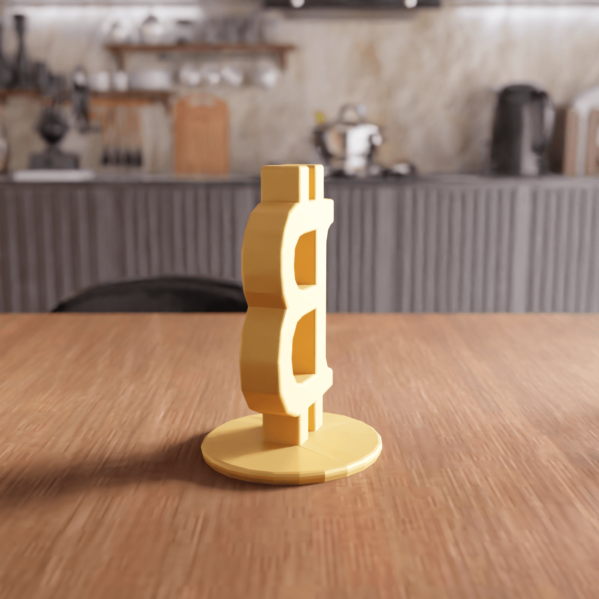 Bitcoin Crypto Low-Poly Desktop Statue 3d model