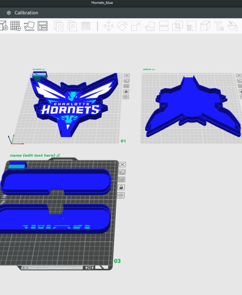 Charlotte Hornets Sign - LED Strip Compatible 3d model