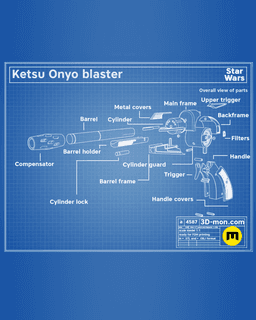 Ketsu Onyo's Blaster - Rebels 3d model