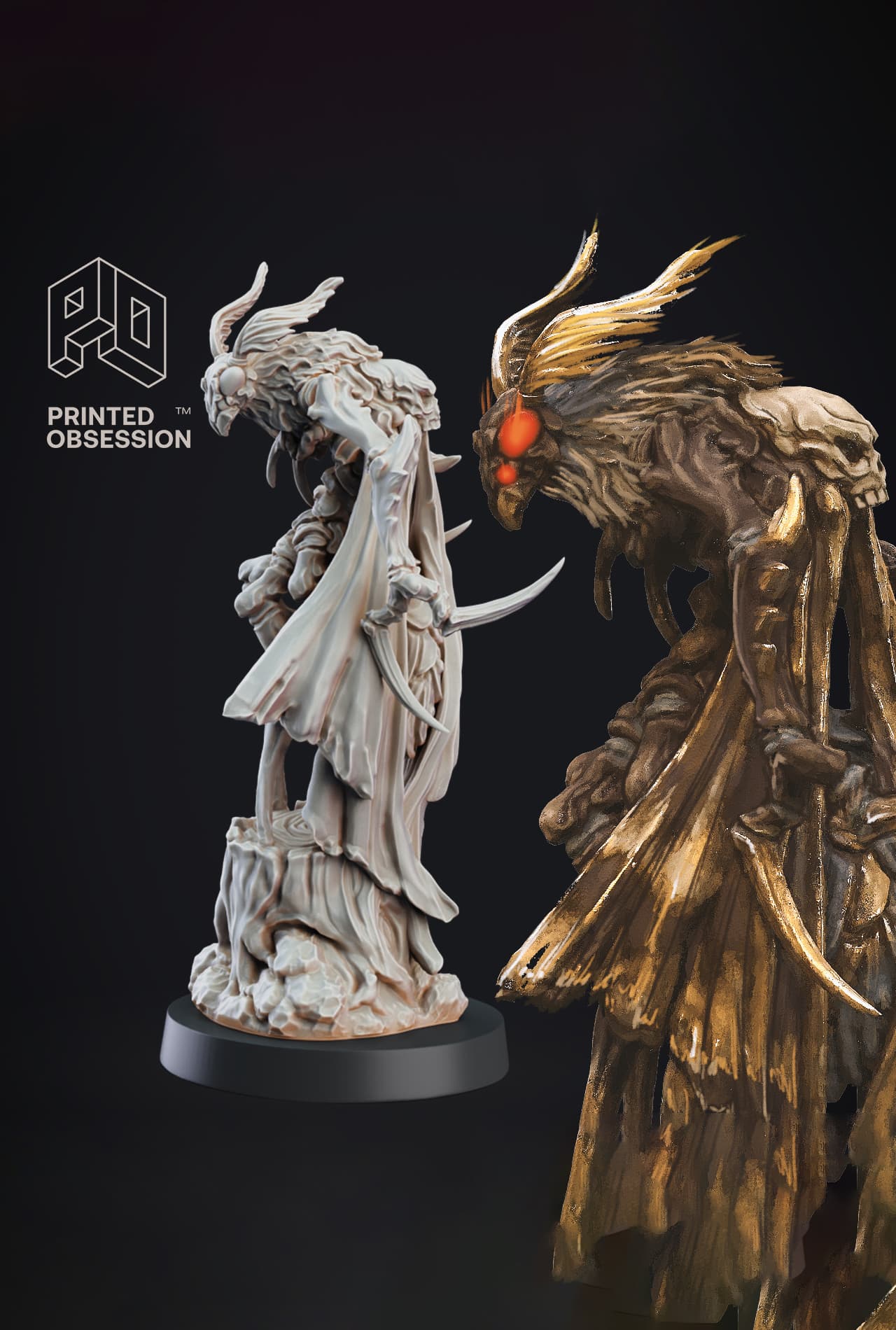 Mothman - Skin Walkers - PRESUPPORTED - Illustrated and Stats - 32mm scale 3d model