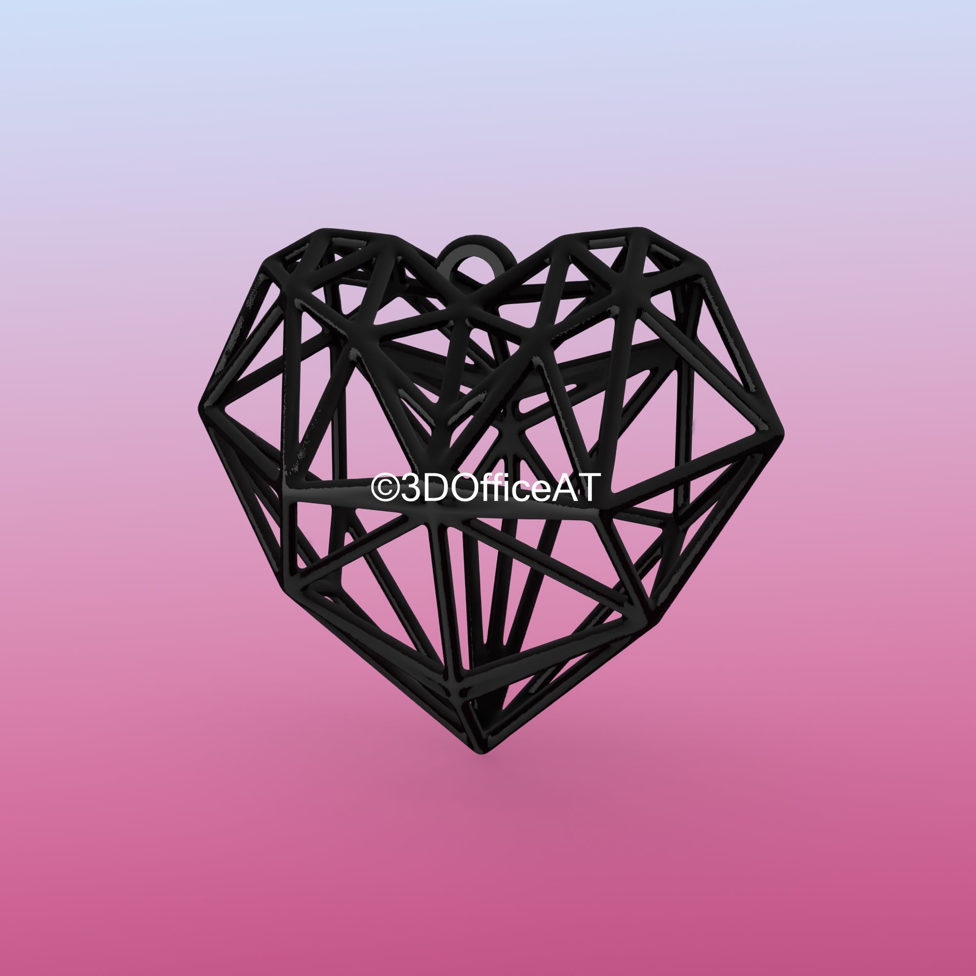 Wire heart chain 3d model