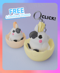 Cockatoo Parrot Clicker & Keychain (Single Color) 3d model