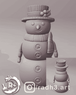 Free Snowman STL File 3d model
