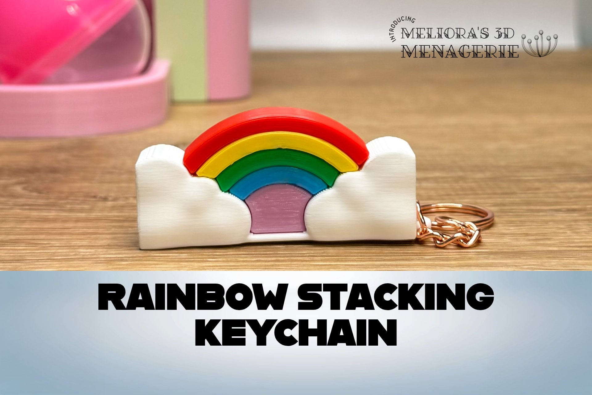 Rainbow Stacking keychain 3d model