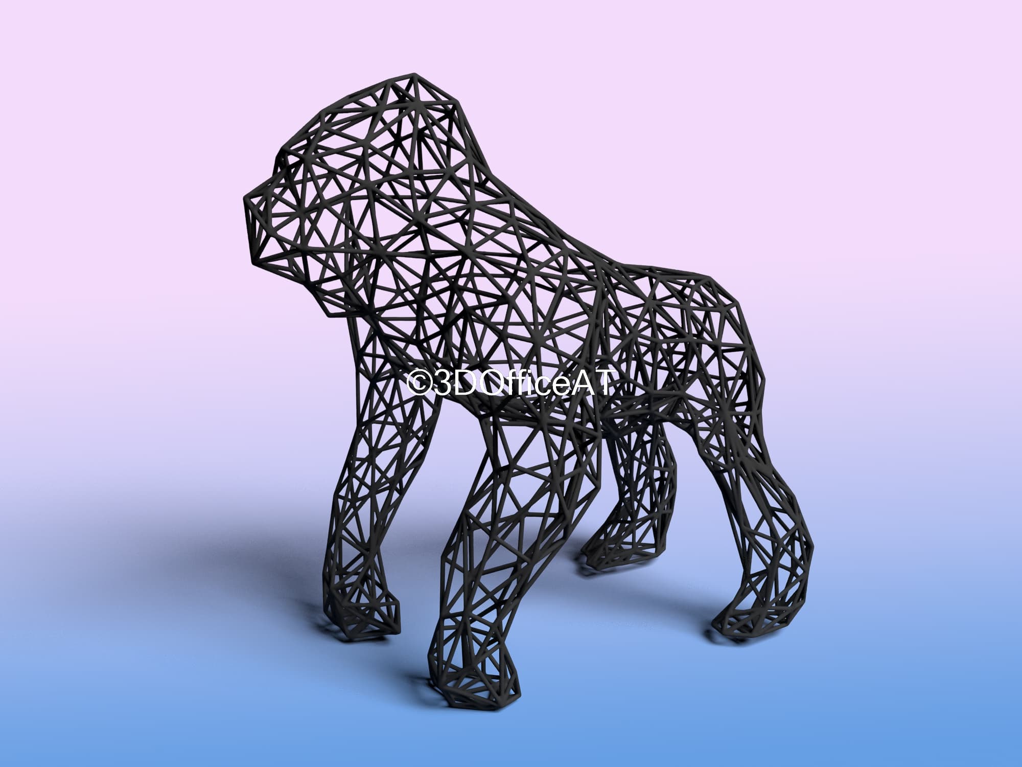 Wire Art Gorilla 3d model
