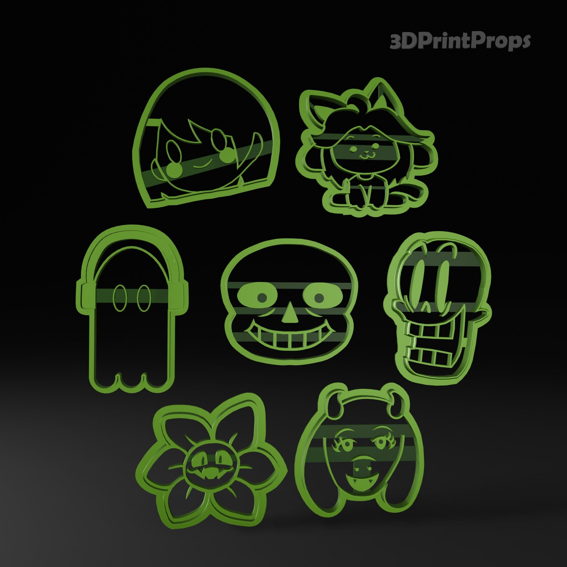 Undertale themed Cookie Cutters 3d model