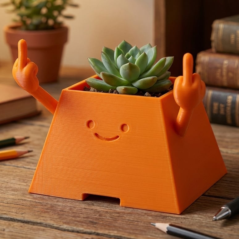 HAPPY PLANTER MIDDLE FINGER 3d model